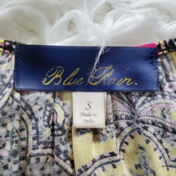 Blue Rain Long Sleeve Casual Paisley Print Shirt Boho Size S - Picture 4 of 6